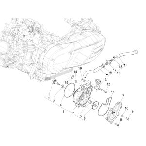 Piaggio Medley 125 4T IE ABS E4 2016-2019 Wasserpumpe (EMEA)