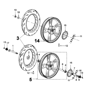Wheels Peugeot Tweet 125 EFI YO N SBC E4 2018-2020