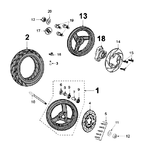 Räder Peugeot Jet Force LC weiß