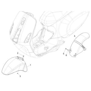 Kotflügel vorne Vespa Sprint 2-Takt weiß Fusion 544