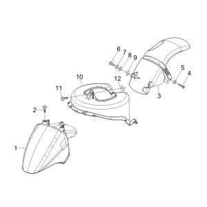 Schutzblech Piaggio Fly 2-Takt blau midnight 222