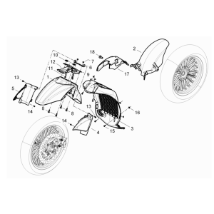 Radraum - Piaggio Beverly 125 RST 4T 4V IE E3 2010-2015 Kotflügel (EMEA)