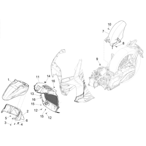 Radraum - Piaggio Beverly 300 4T 4V HPE ABS E5 2021-2022 Kotflügel (EMEA)