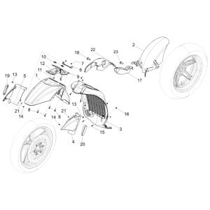 Radraum - Schutzblech Piaggio Beverly 350 E3 Sport Touring 2013-2014 metallisiert rot 849/A