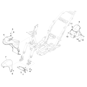 Radraum - Schutzblech Piaggio NRG Power DD 2007-2017 glänzend schwarz 94