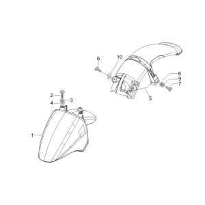 Radraum - Schutzblech Piaggio Zip 50 SP 2006-2013 moon white 544