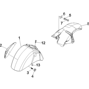 Radraum - Schutzblech Vespa GTS 250 ie 2005-2009 (mit ABS) red dragon 894