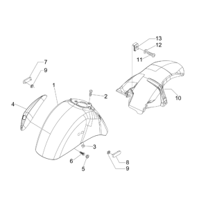 Radabstand - Schutzblech Vespa GTS 250 ie 2005-2016 (ohne ABS)