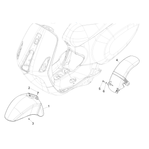 Radstand - Schutzblech Vespa Sprint 4-Takt 3V (Euro4-Injektion IGET) Schwarz Lucido 94