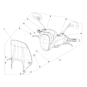 Windschutzscheibe - Fenster Piaggio Beverly 350 E3 Sport Touring 2013-2014