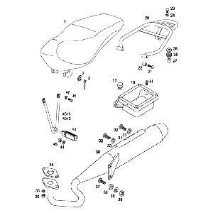 Zadel - drager - uitlaat Tomos REVIVAL (25-45KMH) (K1-K5)