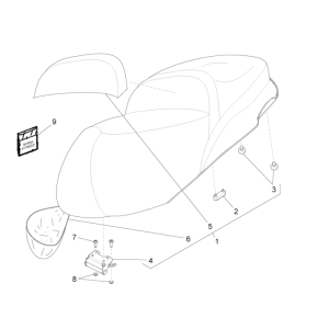 Sattel - Sitz Piaggio Beverly 350 E3 Sport Touring 2013-2014 nachtsblau 222/A