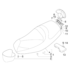Sattel - sitzend Piaggio MP3 300LT Sport 2009-2014 Stern weiß 595
