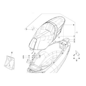 Sattel für Piaggio MP3 300 HPE /300 HPE SPORT E5 ABS 2020-2022 (EMEA)