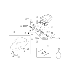 Sattel kymco agility FR 12' 4-Takt euro4 schwarz