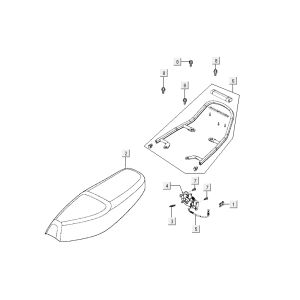 Sattel Kymco Activ 4-Takt rot-schwarz