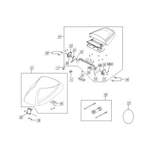 Sattel Kymco Agility 10' 4-Takt weiß silber