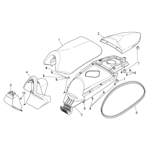 Sitz Aprilia SR 50 H2O dH+Vergaser 2004-2009