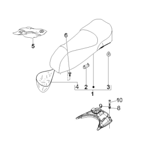 Sattel Vespa GTS 250 dh 2005-2009 (mit ABS) roter Drache 894