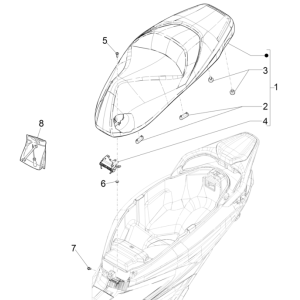 Sattel/Sitz Piaggio Beverly 300 4T 4V HPE ABS E5 2021-2022 (EMEA)