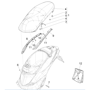 Sattel/Sitz Piaggio Liberty 50 4-Takt (IGET Euro 5)