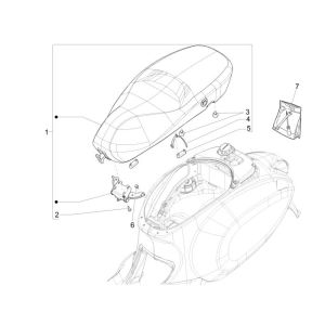 Sattel Vespa Primavera 4-Takt 2-Ventil grau