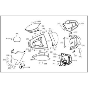Seitenschutzträger Benzhou YY80T-18 YY50QT (-18) weiß