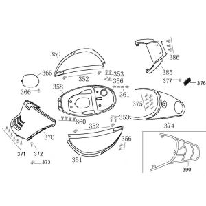 Träger Seitenschild China Swan - Riva schwarz