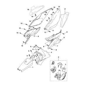 Seitenverkleidung Yamaha Aerox 2-Takt