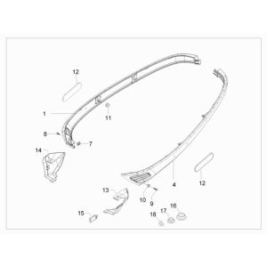 Seitenschweller Vespa S 2-Takt grau titanio 742/B