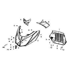 Frontplatte/Blinker/ innerer Beinschild Sym Joymax 125I ABS Silber (S-7S)