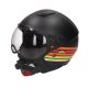 Vito Moda mattschwarzer Retro-Helm