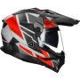 Adventurehelm LS2 Pioneer II Block MX702 grau / rot